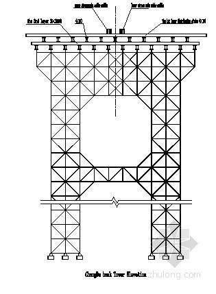 桥梁钢筋厂布置图资料下载-桥梁吊装索塔布置图