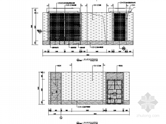 高档现代风格洗浴中心设计CAD装修图包间立面图