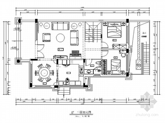 老年人照料中心cad资料下载-[武汉]国家级体育生态豪宅区豪华三层别墅CAD装修施工图