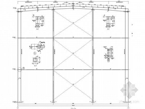三层厂房结构施工图资料下载-檐高24米三层门式刚架厂房结构施工图