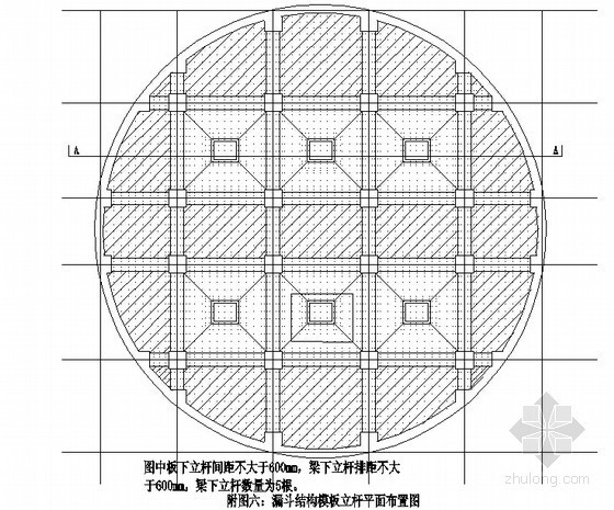 [内蒙古]工业厂房工程高支模工程安全专项施工方案(70页 附平面图)-结构平面布置图 