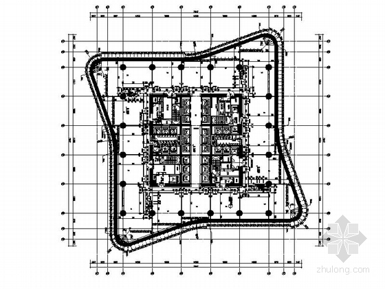 [河南]280米地标双塔办公建筑施工图（200页图纸 知名设计院）-280米地标双塔办公建筑设计平面图