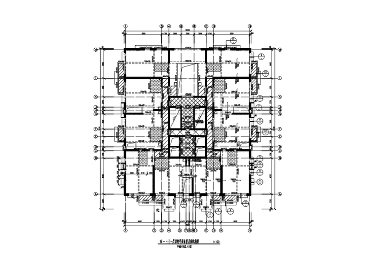 地上44层地下2层剪力墙结构商住楼结构施工图（CAD、41张）-4~31层结构平面布置图