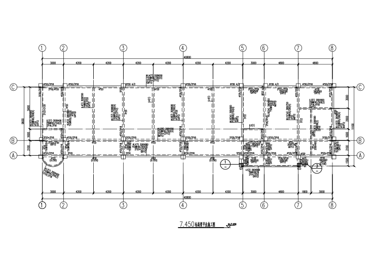 5层框架结构建筑教学楼资料下载-四层框架结构教学楼结构施工图（CAD、17张）