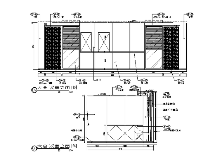 全套办公室室内设计CAD施工图（含效果图）-全套办公室室内设计CAD施工图 （含效果图）立面图