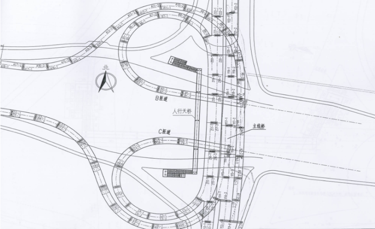 [四川]城市快速路改造工程人行天桥专项施工方案（74页）-新建人行天桥位置示意图