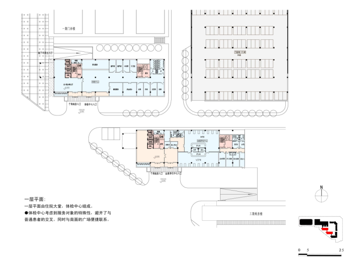 吉林大学第一医院规划及建筑方案文本（规划）-一期病房楼一层平面