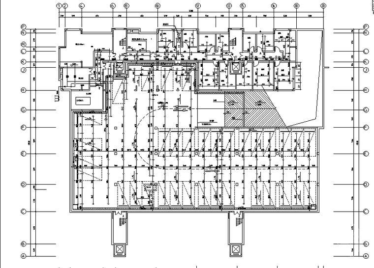 湖南七层框架住宅楼含地下车库计量计价实例（含招标文件、CAD图-给排水平面图