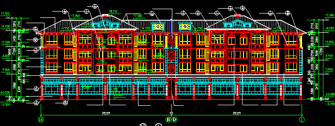 别墅建筑dwg资料下载-五层联排式别墅建筑施工图