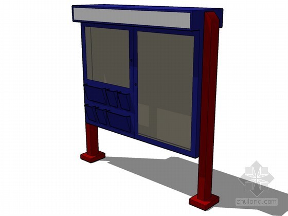 sketchup设备模型资料下载-报亭SketchUp模型下载