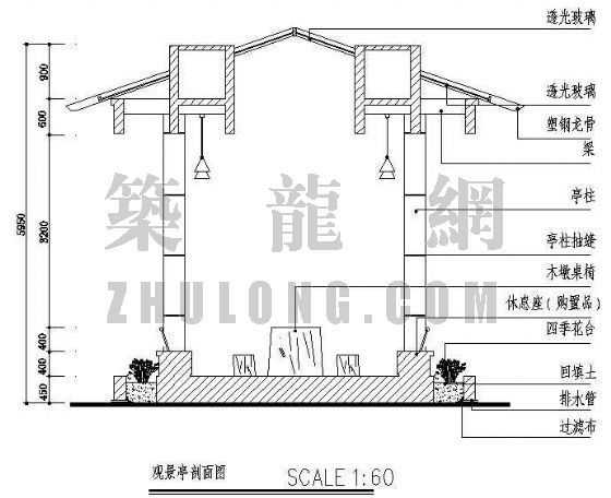 观景别墅景观cad图纸资料下载-观景亭详图