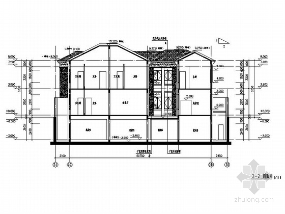 [江苏]某小区二层双拼新古典风格别墅建筑施工图- 