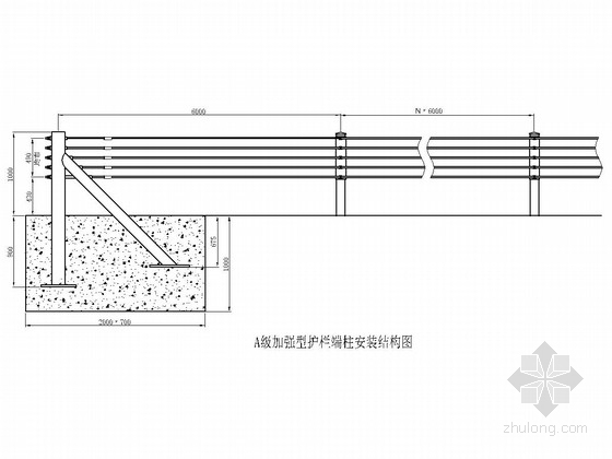 中式罗马柱围栏资料下载-道路工程柔性安全护栏设计通用图