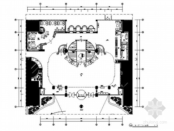 五星级装修设计资料下载-[长沙]典雅综合型豪华五星级酒店大堂装修设计施工图（含效果）