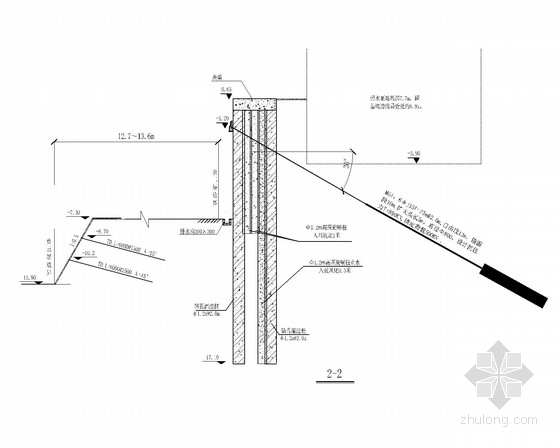高压旋喷桩和锚索施工资料下载-[山东]深基坑双排桩加扩大头锚索支护施工图
