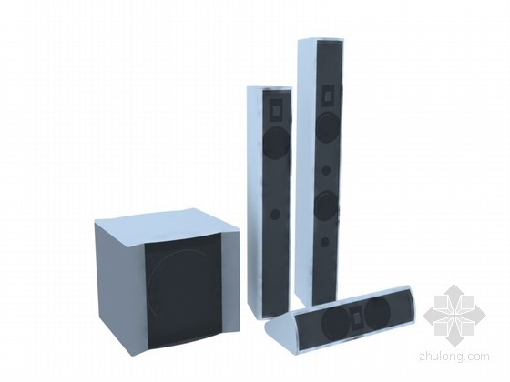 音响cad图片资料下载-高低音响3D模型下载