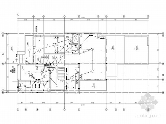 山顶高档别墅CAD图纸资料下载-四层高档别墅全套水电施工图纸（含给排水工程）