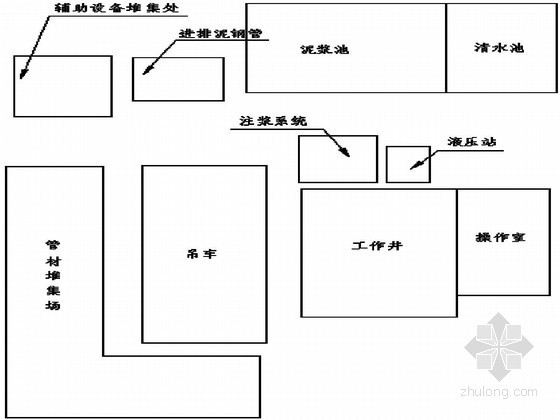 [广东]市政污水管道工程顶管施工专项方案-操作平台平面和补充注浆系统平面布置图 