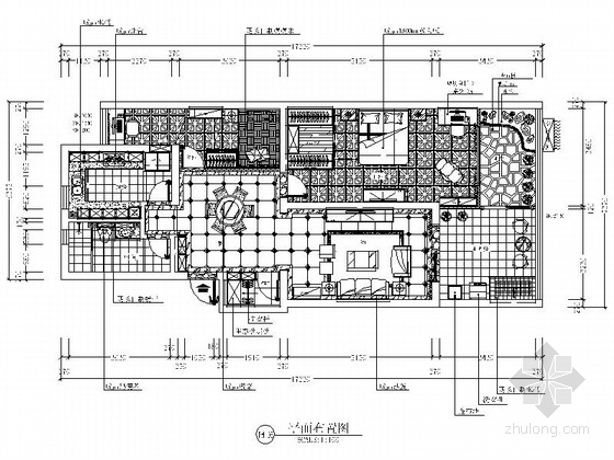 新中式室内设计两居室资料下载-[上海]新中式风格两居室装修CAD施工图（含效果图）