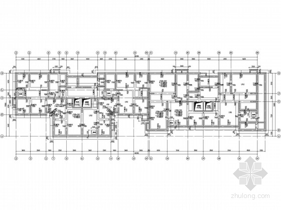 18层剪力墙住宅结构施工图(梁筏基础)-基础筏板配筋平面 