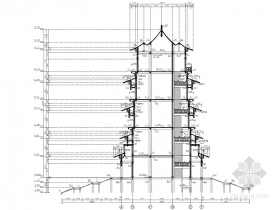 仿古建筑dwg资料下载-风景区仿古建筑文昌阁结构施工图