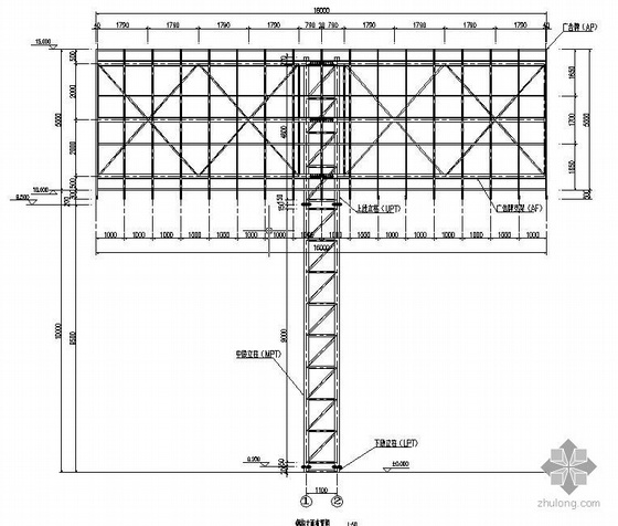 5米高钢结构广告牌资料下载-两个路边钢结构广告牌结构设计图
