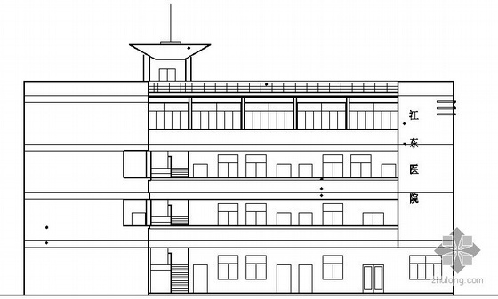 卫生院建筑设计方案资料下载-某四层卫生院行政楼建筑方案图