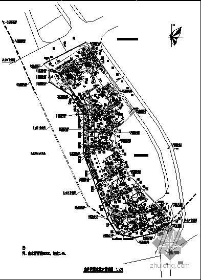 小区室外总图资料下载-一高级别墅的室外给排水总图