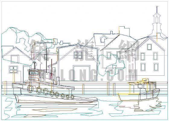 饰以风格迥异的建筑图资料下载-风格建筑图块16