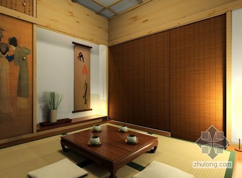 日式茶屋设计案例资料下载-日式客厅