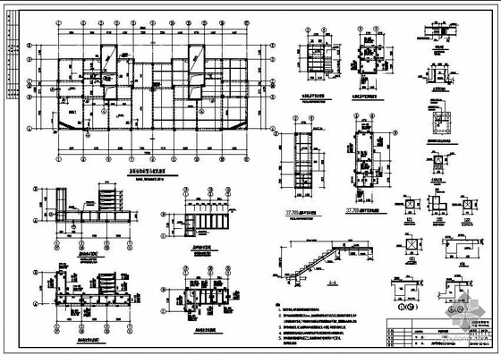 武汉某11层框架住宅楼建筑结构设计图- 