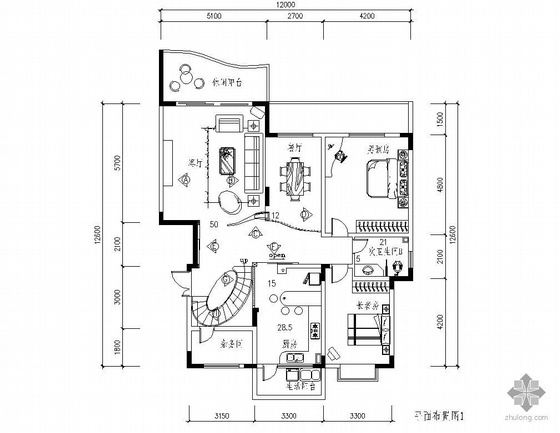 300平米跃层装修资料下载-300平米跃层式装修图