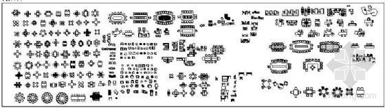 cad餐桌模块资料下载-餐桌椅平立面图