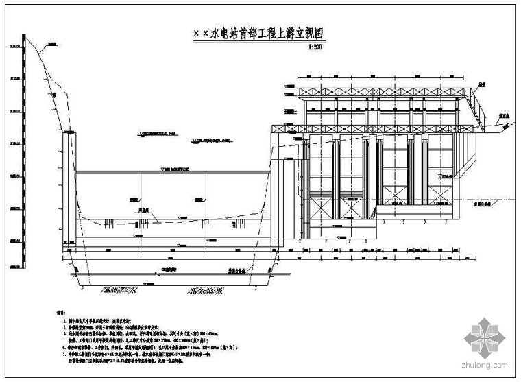 水库水电站电气主接线图纸资料下载-坝后式水电站设计全套图纸