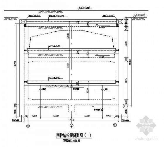 地下连续墙结构设计资料下载-地铁车站深基坑围护结构设计图（地下连续墙）