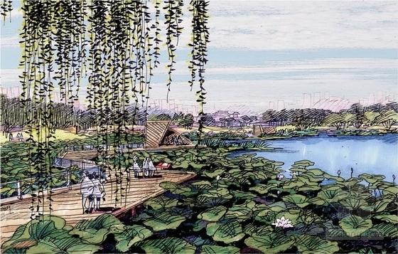 [昆明]河水综合治理工程机沿岸景观建筑形态规划设计方案（北京著名-效果图