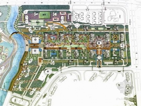 雨水花园方案文本资料下载-[上海]生态滨水花园居住区景观概念方案