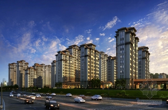 [山东]欧式风格高端住宅区规划设计方案文本（2个地块）-欧式风格高端住宅区规划设计效果图
