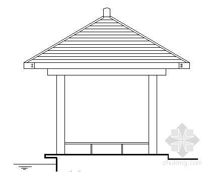 木四角亭CAD资料下载-四角木质临水方亭详图