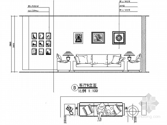 [四川]田园风情两居室室内装修施工图（含效果）- 