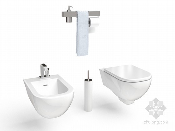卫浴组合3d模型资料下载-卫浴洁具套装3D模型