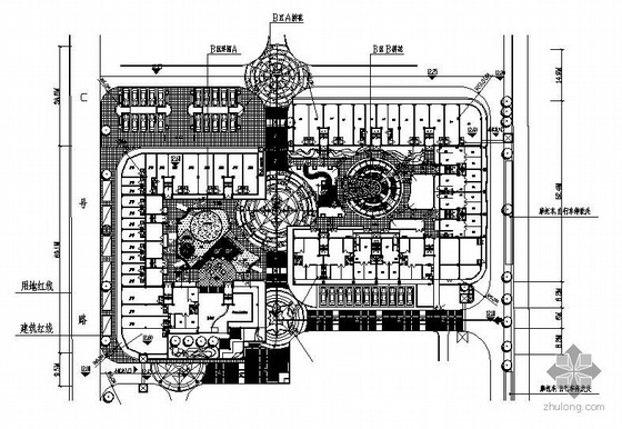 办公建筑总平面景观设计资料下载-某小区B区景观设计总平面