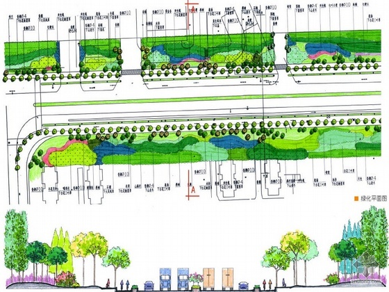 盘山道路施工方案资料下载-宝山道路绿化设计方案