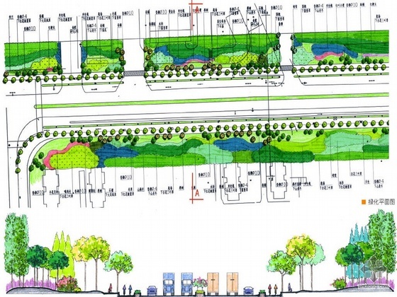 道路植物设计方案资料下载-宝山道路绿化设计方案