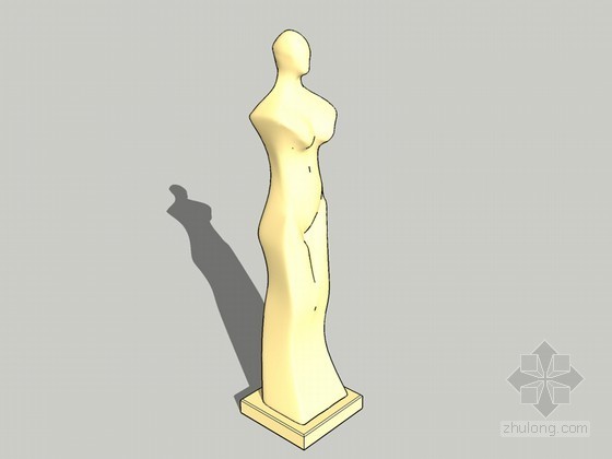 雕塑模型sketup资料下载-女性雕塑SketchUp模型下载