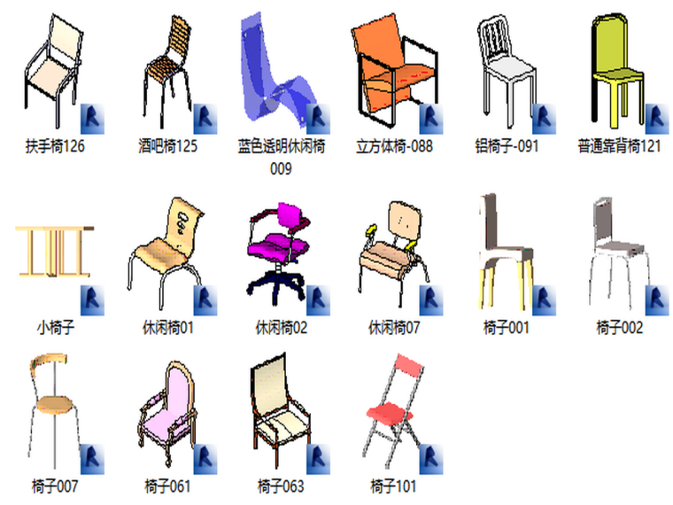 休闲桌椅室外资料下载-BIM族库-建筑-家具-休闲椅