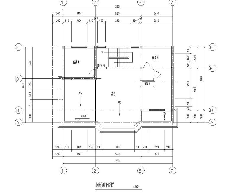 四层单家独院式别墅建筑设计文本层（包含效果图）-阁楼平面图