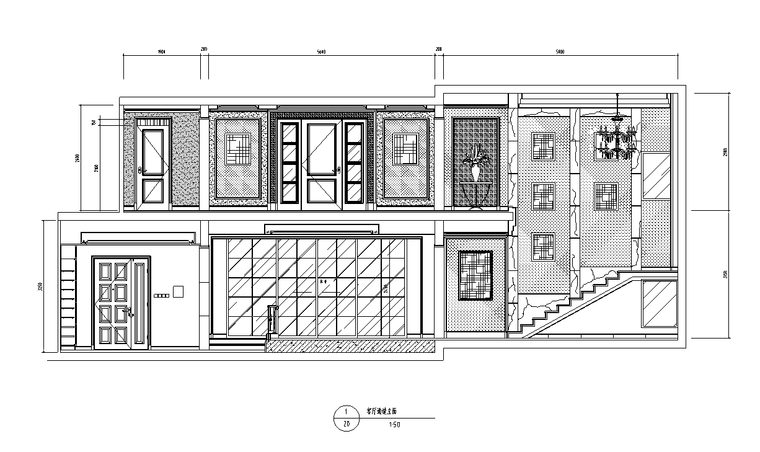 [北京]某住宅装修B1复式户型施工图-客厅通道立面图