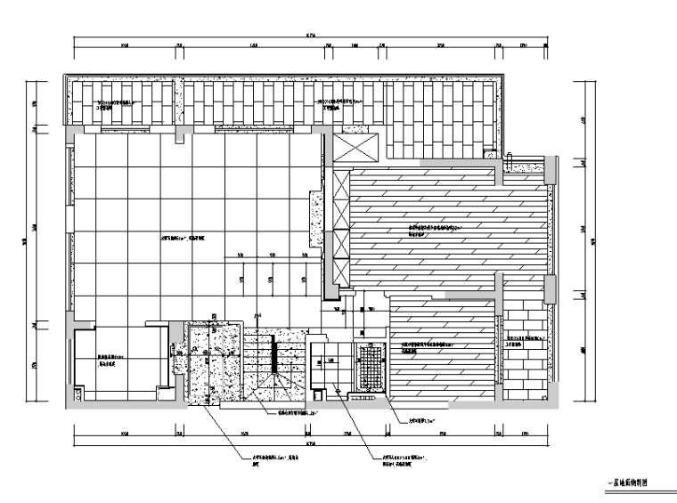 新湖果岭港式风260平米住宅设计施工图（附效果图）-地面物料图