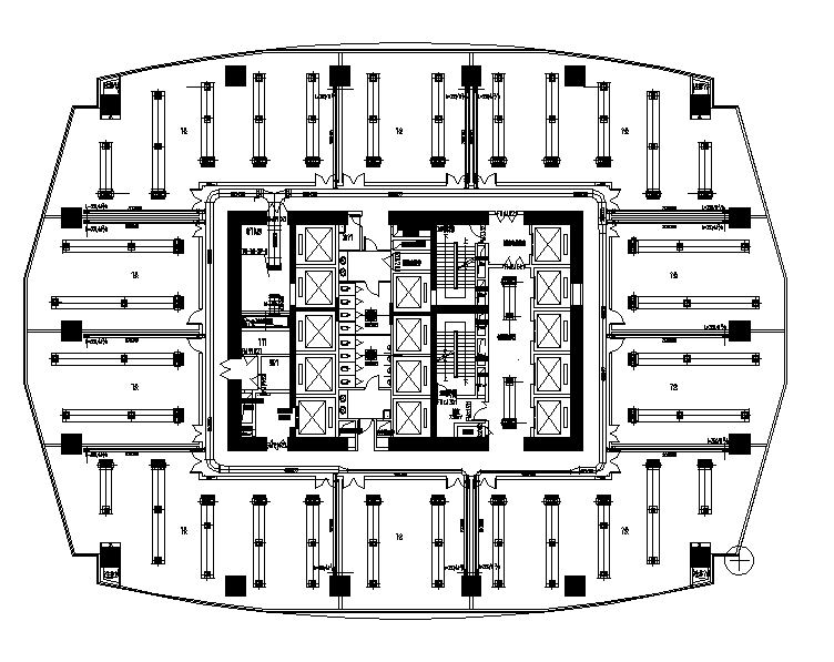西安39层超高大型商业综合体暖通施工图（20万平-170米）-6-16层通风空调平面图